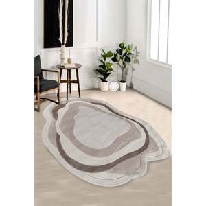Alfombra Moderna Netline Home Depot Cream Amorf AR006, Duradera, de Polipropileno y Poliéster, Fácil de Limpiar, Antideslizante, 80x150cm, 10kg - Product Image 3
