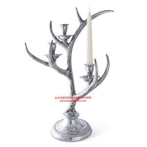 เชิงเทียนกิ่งไม้สีทองโลหะพร้อมแก้วใสสำหรับตกแต่งบ้านในเทศกาลคริสต์มาส ใช้สำหรับวางเทียน - Product Image 3