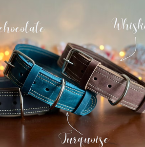 แฮนด์เมดเย็บของแท้หนังสีแดงเมล็ดพืชปลอกคอสุนัขเกรย์ฮาวด์และวิปเป็ต - Product Image 2