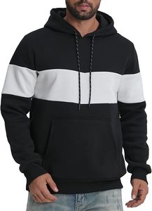 Sweat-shirt tendance pour homme avec blocs de couleur, vêtement d'extérieur élégant pour l'hiver, confortable et chaud, disponible en noir, gris et blanc - Product Image 2