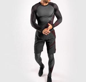 Hommes Sports Compression Mma Rashguards Conceptions Personnalisées Imprimé Chemise à Manches Longues Oem Sportswear - Product Image 1