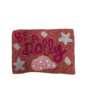 Bolso tipo billetera pequeño bordado con diseño de sombrero con cuentas y estilo único BE A DOLLY con tacto hecho a mano de primera calidad de Hiba Enterprises - Product Image 1