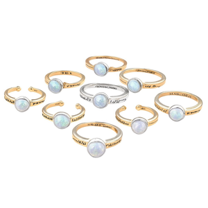 Everyday Resale Perfect Gold and Silver Plated Fashion <b>Rings</b> with <b>Opal</b> Stones - Product Image 2