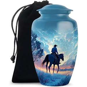 Urna de cremación de Metal de nuevo estilo con diseño de acabado Forma redonda Excelente calidad para uso funerario del exportador indio - Product Image 4