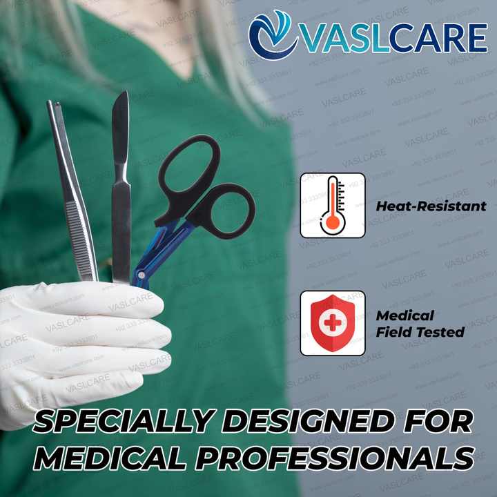 Medical Scissors With Titanium Blue color Premium EMT Trauma Shear Utility Bandage Shears Paramedic Emergency Scissor Vaslcare