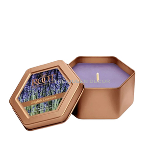 Bougies parfumées en cuivre antique en forme d'hexagone en métal d'acier inoxydable - Product Image 1