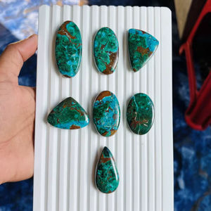 คริสโซคอลล่าแท้ 100% ทรงหลังเบี้ย คุณภาพสูง สีเขียว สำหรับทำเครื่องประดับ รูปทรงหลากหลาย คุณภาพเยี่ยม-พลอยคริสโซคอลล่าสีเขียวธรรมชาติ - Product Image 4