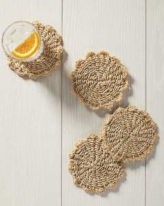 Bohemian Style Rattan Coaster Perfect <b>For</b> Adding Texture And Warmth To Dining Tables Breakfast Nooks Or <b>Outdoor</b> <b>Patio</b> Areas - Product Image 4