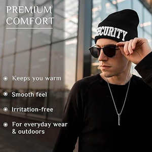 Gorro de Lana Personalizado para Hombre, Invierno 2026, Gorro de Punto Súper Seguro con Logotipo Bordado, Tejido Impermeable - Product Image 6