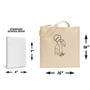 Sac fourre-tout Basic Level Black Parrot résistant à l'eau, design tendance pour enfants, idéal pour les aventures d'été et d'automne de coloriage et de peinture - Product Image 2