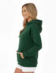 เสื้อฮู้ดสวมหัวสีทึบของผู้หญิงผ้าฝ้าย100% ระบายอากาศได้ดีพิมพ์โลโก้ได้ตามต้องการสำหรับฤดูใบไม้ร่วง - Product Image 6