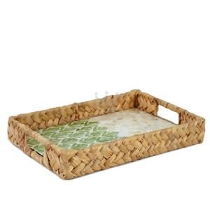 Bandeja Rectangular de Jacinto de Agua con Incrustaciones de Nácar para Desayuno Ramadán Eid Decoración Servir Comida - Product Image 3