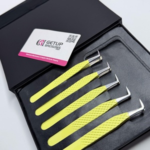 GETUP BROSONS IMPEX GBI-EET 10mm 90 degrés Volume Jaune Revêtement en poudre Acier inoxydable Anti-magnétique Anti-statique Diamant Cils - Product Image 4