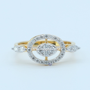 Diamante de corte redondo de moissanite de prueba india en anillo de dedo solitario para mujer con Plata de Ley 925 en diseño de lujo para mujer - Product Image 1
