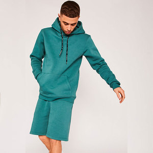 Ensemble survêtement homme hiver décontracté en molleton épais deux pièces personnalisé (short et sweat à capuche) OEM - Product Image 5