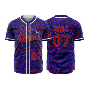 Maillot de baseball pour hommes de haute qualité, personnalisé, en gros, directement de l'usine, imprimé par transfert thermique, évacuation de l'humidité, logo d'équipe personnalisé - Product Image 1
