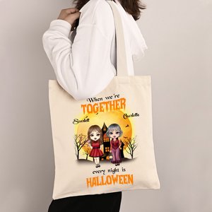 Bolsa de lona personalizada para Halloween, estilo moderno: cuando estamos juntos, cada noche es Halloween - Product Image 2