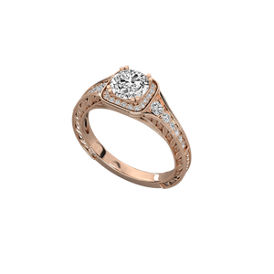 Bague solitaire en or 9 carats pour femme avec diamant rond, design brillant - Product Image 4