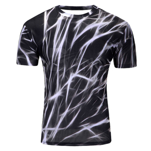 T-shirts de sublimation en gros à séchage rapide et respirants pour hommes et femmes en tissu jersey polyester/coton avec design personnalisé sur le devant style streetwear - Product Image 1