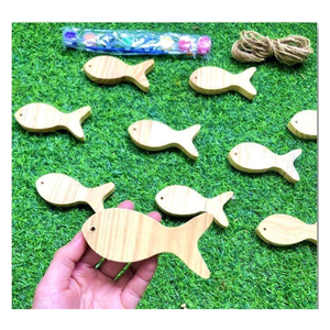 Artisanat de poisson en bois personnalisé décoratif pas cher-Tenture murale artisanat de poissons en bois pour la décoration-décoration d'artisanat de sculpture sur bois - Product Image 4