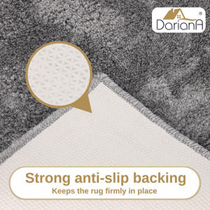 Ensemble de tapis de bain en chenille grise, 2 pièces, rectangulaires, antidérapants, style moderne, épais, à poils longs, lavables en machine, pour usage domestique - Product Image 4