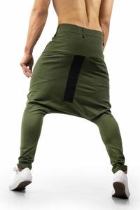 Pantalon de survêtement unisexe à entrejambe tombant, coupe droite, respirant, taille élastique unie, vente en gros OEM - Product Image 4