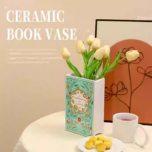 Vase Sirsasana en céramique jaune Vase à fleurs en céramique décoration de la maison bureau et hôtel Design moderne Vase en céramique élégant - Product Image 5