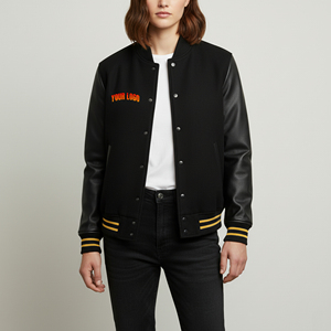 2025 nouveau arrivé tenue décontracté en cuir manches Baseball veste en plein air poids lourd grande taille Baseball université veste pour les femmes - Product Image 4