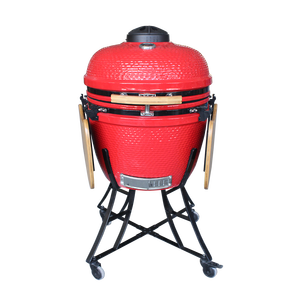 Aulex xl Kamado 24-इंच सिरेमिक पोर्टेबल फोल्डेबल ट्रॉली आधुनिक गैर-स्टिक पिएज़ो इग्निशन आउटडोर चारकोल बीबीसी ग्रिल - Product Image 4