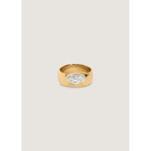 Porter Cigar Band Diamond <b>Ring</b> with Marquise Cut Diamond - Product Image 1