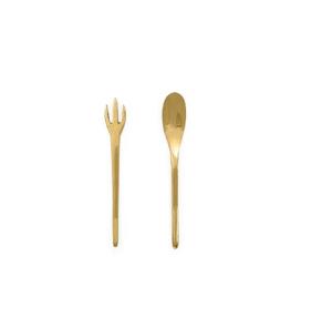 ช้อนชาทองเหลืองด้ามกลมเรียบง่ายช้อนทองเหลืองสำหรับอุปกรณ์เครื่องครัวพร้อมช้อนทองเหลืองขัดเงา - Product Image 6