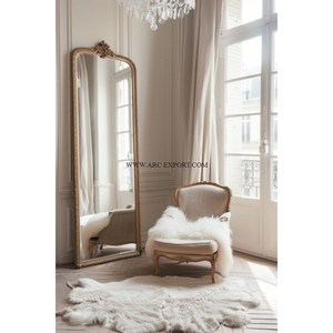 กระจกติดผนังกรอบไม้สำหรับตกแต่งห้องนอนดีไซน์หรูหรา - Product Image 5