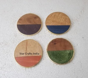 Hot Demand Resin & Wood design unique fait à la main Tea Coaster 4 pièces Set vente chaude 2023 accessoires de cuisine - Product Image 6