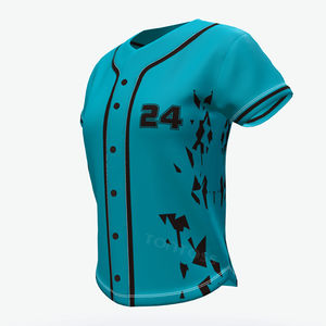 Dernière conception personnalisée Maillot de baseball noir avec logo brodé oursons cousus Maillot de baseball en gros - Product Image 2