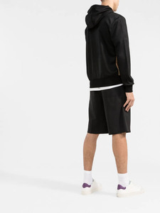 Suéter clásico de algodón puro de Color negro sólido para hombre con capucha y cremallera primavera otoño suelto cómodo Casual versátil con capucha - Product Image 4