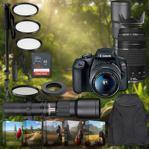 ชุดกล้องดิจิตอล DSLR พร้อมเลนส์ 18-55 มม. และ 75-300 มม. พร้อมเลนส์สำเร็จรูป 500 มม. สำหรับถ่ายภาพสัตว์ป่า เหมาะสำหรับผู้ที่ชื่นชอบการถ่ายภาพ - Product Image 3
