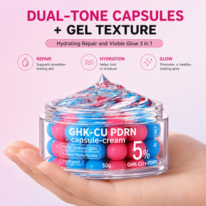 <span class=keywords><strong>Crème</strong></span> Visage Hydratante Effet Bonne Mine au Niacinamide et Panthénol, Capsules de Peptide GHK-CU, <span class=keywords><strong>Crème</strong></span> Gelée Éclatante pour Peau, Marque Privée - Product Image 4