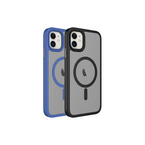 Étui de chargement sans fil bleu foncé compatible MagSafe pour iPhone 11, 14 Plus et XR – Coque de téléphone portable souple en TPU mat - Product Image 3