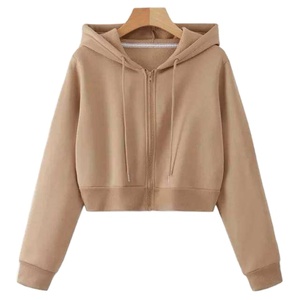 Sudadera con logotipo de marca de ropa urbana para mujer, los más vendidos, sudadera con capucha y cremallera personalizada, forro polar, para mujer - Product Image 1