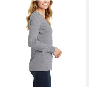 เสื้อยืดคอกลมแขนยาวผ้าคอตตอน100% เข้ารูปสำหรับผู้หญิงเสื้อยืดผ้านิ่มเรียบๆแฟชั่นสำหรับผู้หญิงจาก BD - Product Image 2