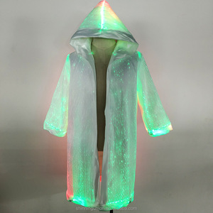 LED Robe felpa con cappuccio abbigliamento leggero-abito luminoso LED mantello abbigliamento in fibra ottica cappotto-Stage Dance LED Rave Gear Costume Wear Men - Product Image 2