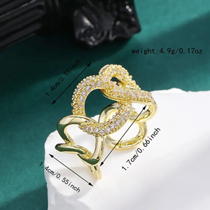 Anillo Ajustable Abierto con Cadena de Diamantes Interconectados Certificados por IGI, Símbolo de Ocho, Diamante de Laboratorio en Oro Puro de 14K - Product Image 2