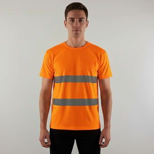 Chemise de sécurité de chantier en polyester haute visibilité, imperméable, avec éclairage LED, conforme à la norme ANSI Classe 2, bande réfléchissante, couleur unie, logo personnalisé pour hommes - Product Image 5