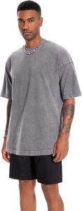 T-shirt délavé à l'acide pour hommes en gros 100% coton t-shirt coupe ample streetwear fabrication de vêtements t-shirt coupe boxe pour hommes pour hommes - Product Image 2