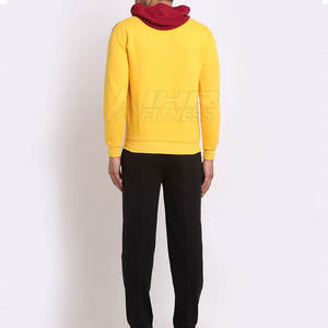 Chándal de lana de color sólido unisex XXL, sudaderas transpirables de algodón 100%, diseño personalizado, conjuntos de fitness de invierno para exteriores, MOQ bajo alto - Product Image 4