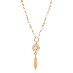 Plume Conception Zircon Pierre Rectangle Creux Charme Collier En Gros 925 Bijoux En Argent Sterling - Product Image 6