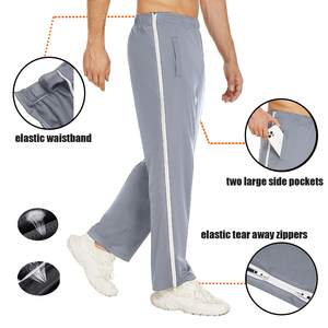 Pantalon de survêtement droit à rayures incurvées pour hommes Pantalon de survêtement à rayures latérales pour hommes Pantalon de jogging à double taille Street Fashion Baggy pour hommes - Product Image 2