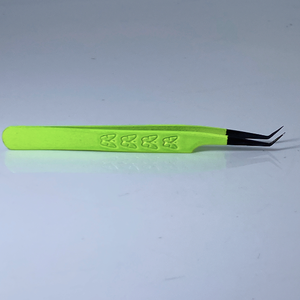 Pinzas de color verde neón de acero inoxidable, aplicador de extensión inclinada, venta completa personalizada - Product Image 6