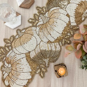 ผ้ารองโต๊ะหรูหราขนาด 36 นิ้ว ลายปักสไตล์วินเทจ ทนความร้อน พร้อมแผ่นรองแก้วประดับลูกปัด สำหรับใช้ในบ้าน โรงแรม งานแต่งงาน - Product Image 2