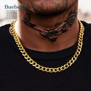 Hot Sale <b>14K</b> <b>Gold</b> Plated Cuban Link 925 Silver 9mm Moissanite Cuban Link chain Hip Hop <b>Necklace</b> - Product Image 1